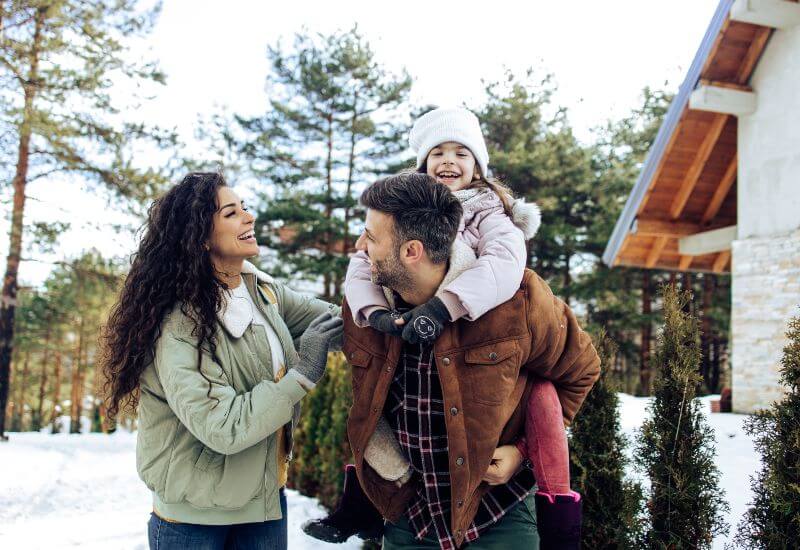 Family Having fun during winter